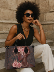 African Allure Premium Leather Handbag QR0XD531