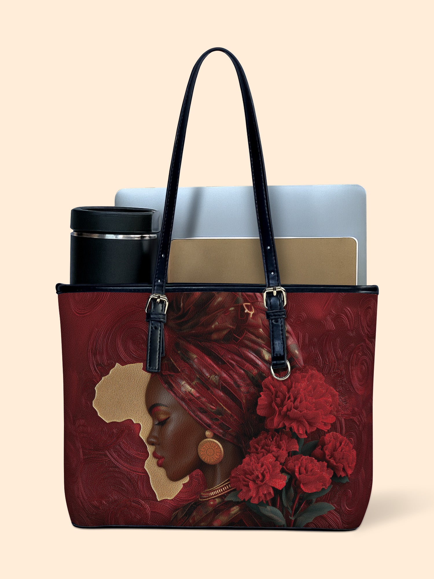 African Blaze Leather Bucket Bag QR0XD726
