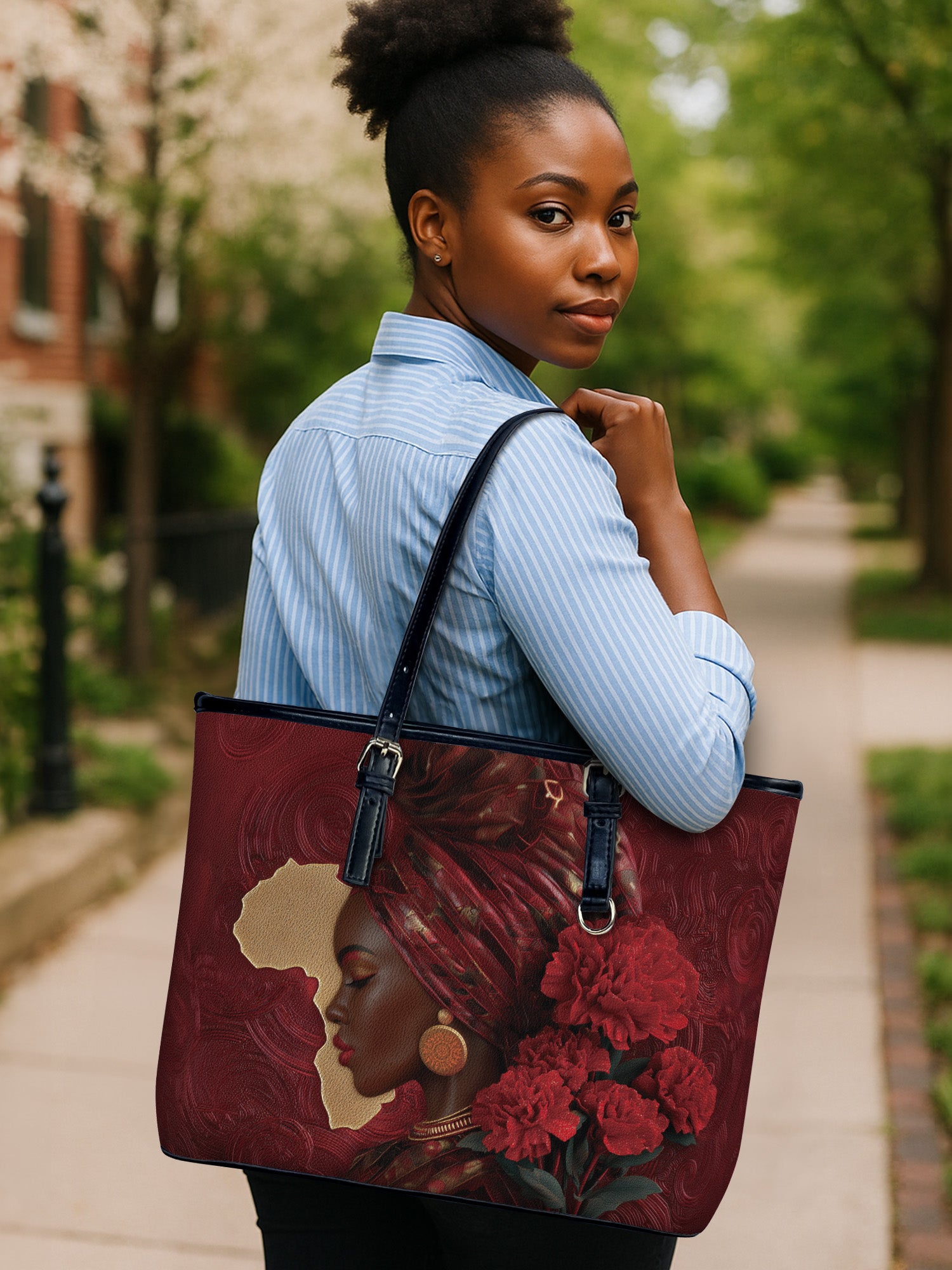 African Blaze Leather Bucket Bag QR0XD726