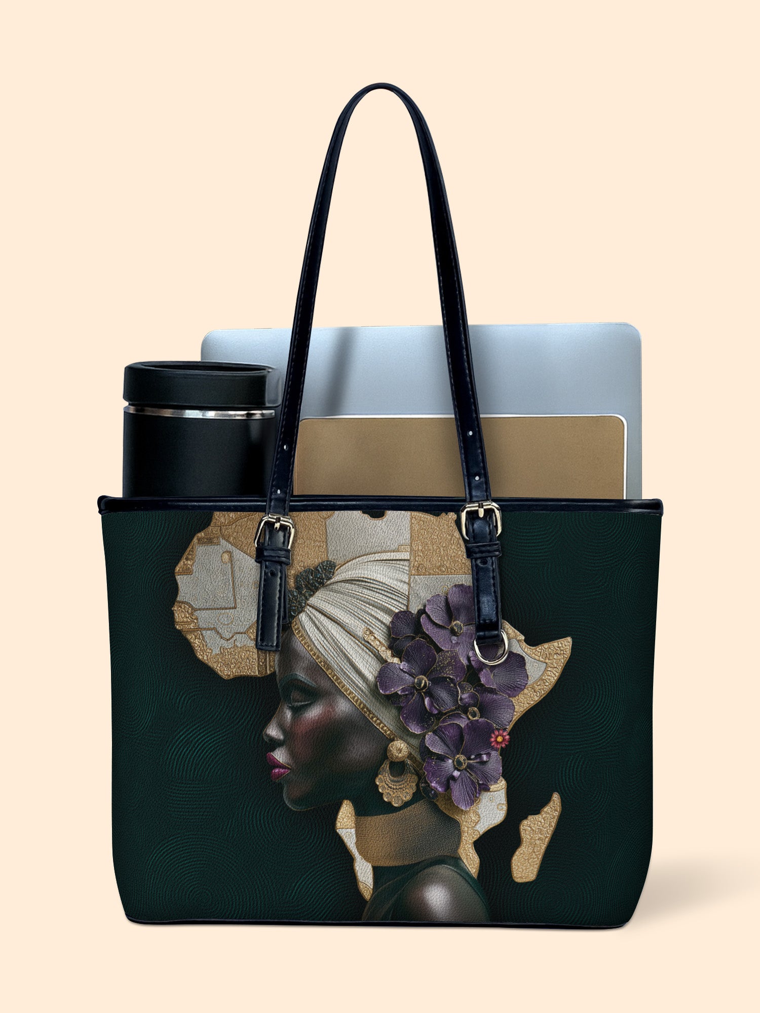 African Bloom Leather Bucket Bag QR0XD725
