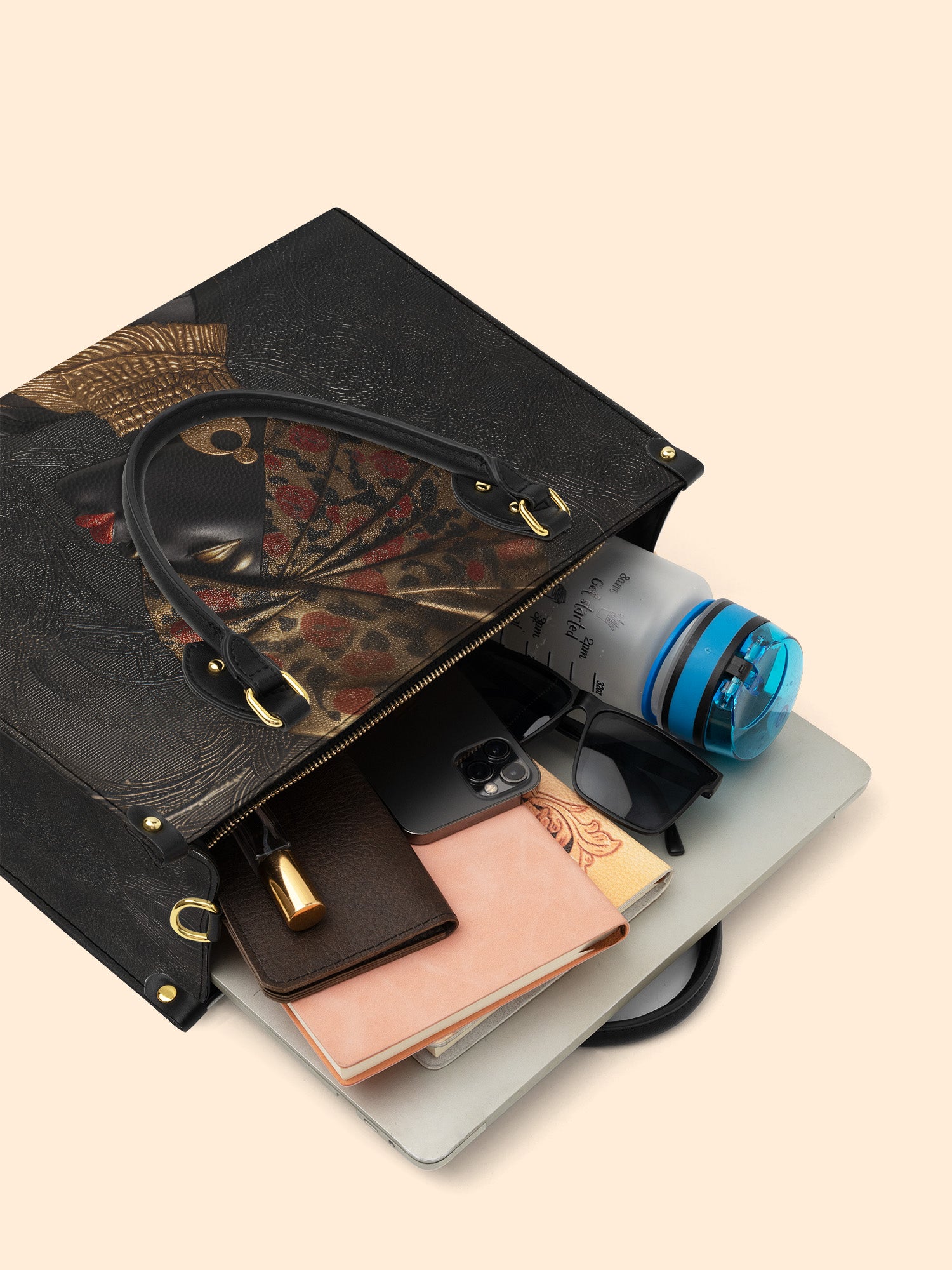 Golden Panthera Premium Leather Handbag QR0XD742