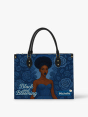 Black And Blooming Premium Leather Handbag