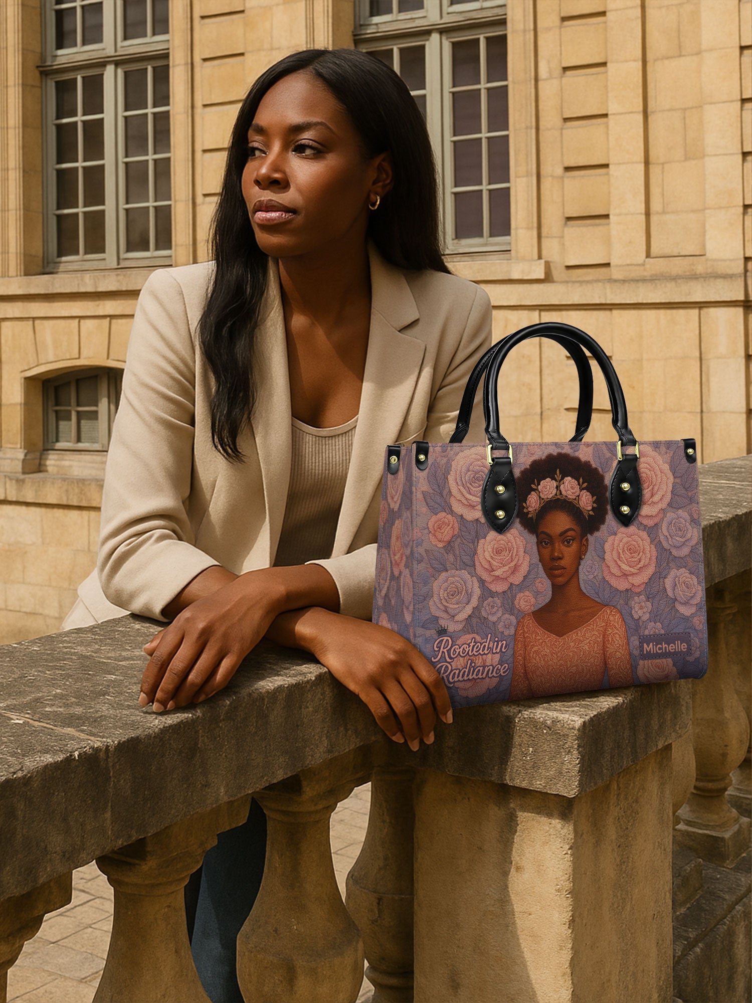 Rooted in Radiance Premium Leather Handbag