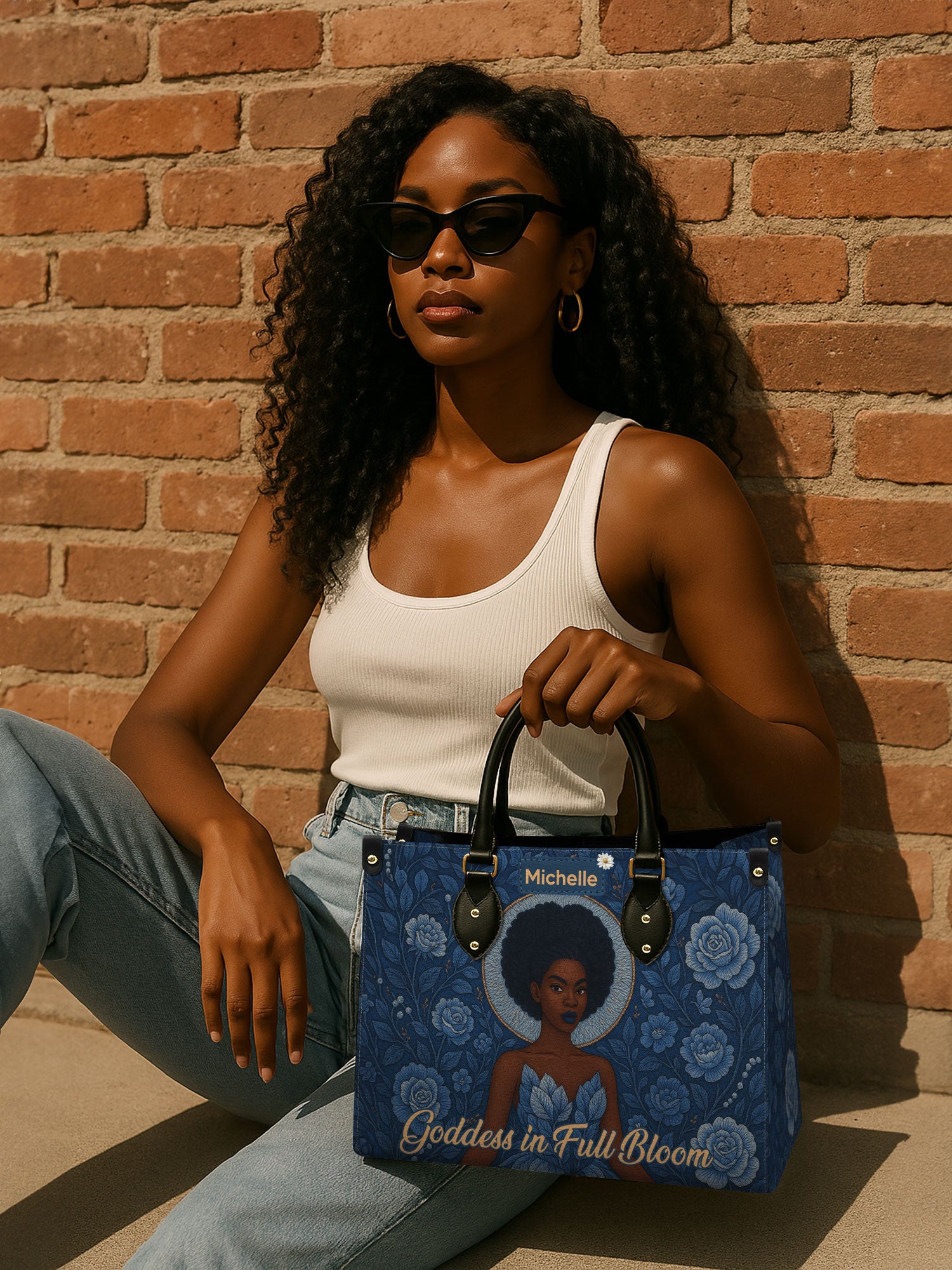 Goddess in Bloom Premium Leather Handbag