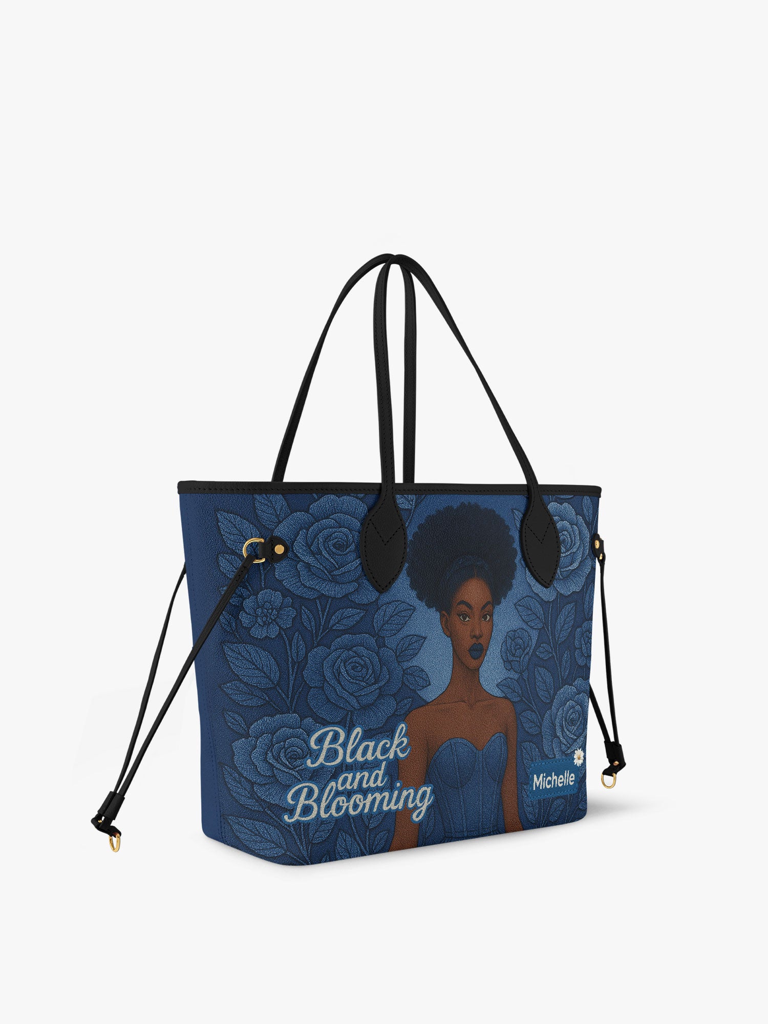 Black And Blooming Classic Shopper Tote
