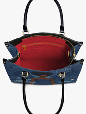 Black And Blooming Premium Leather Handbag