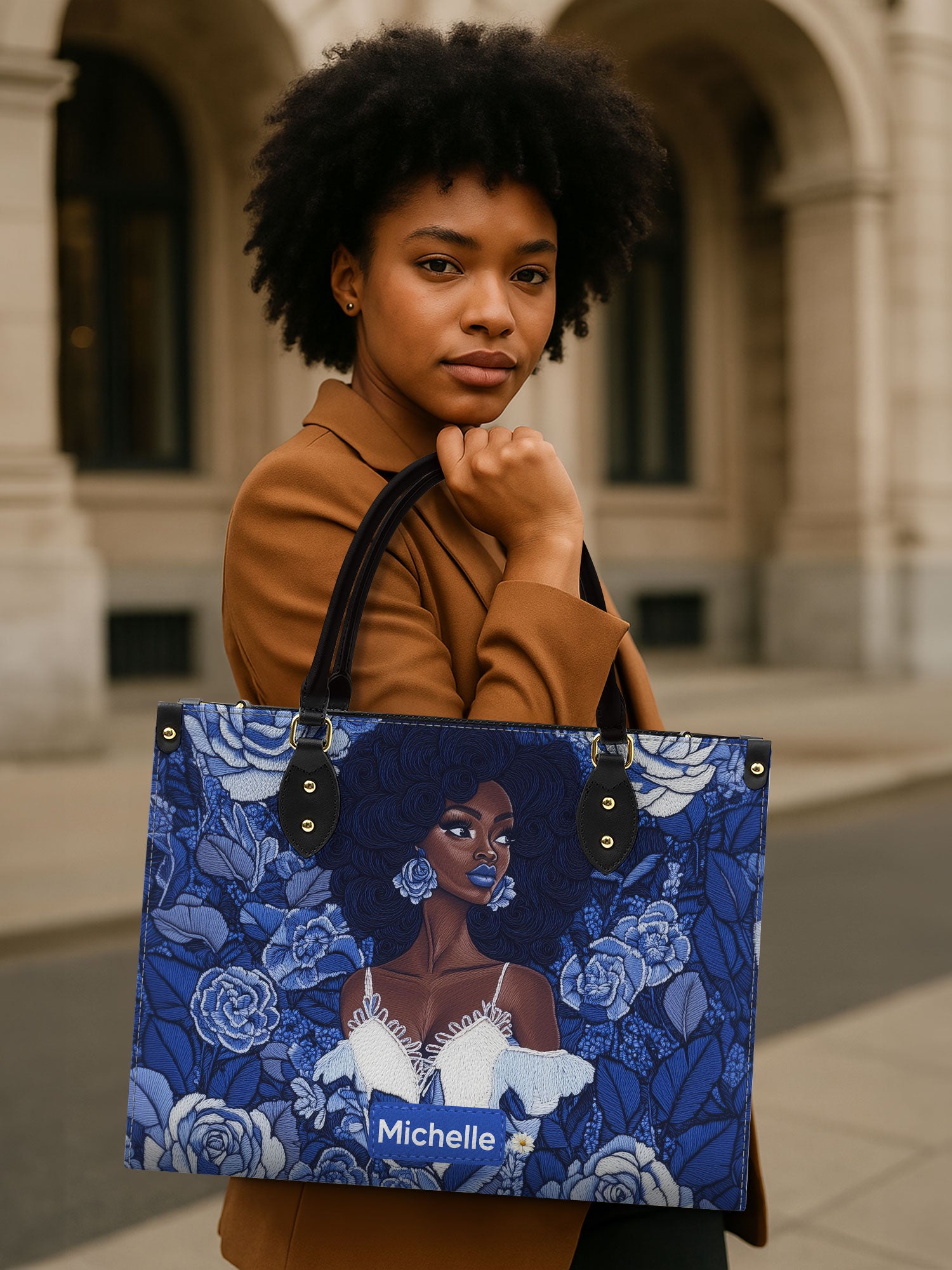 Floral Majesty Premium Leather Handbag