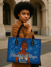 Black Girl Magic Premium Leather Handbag