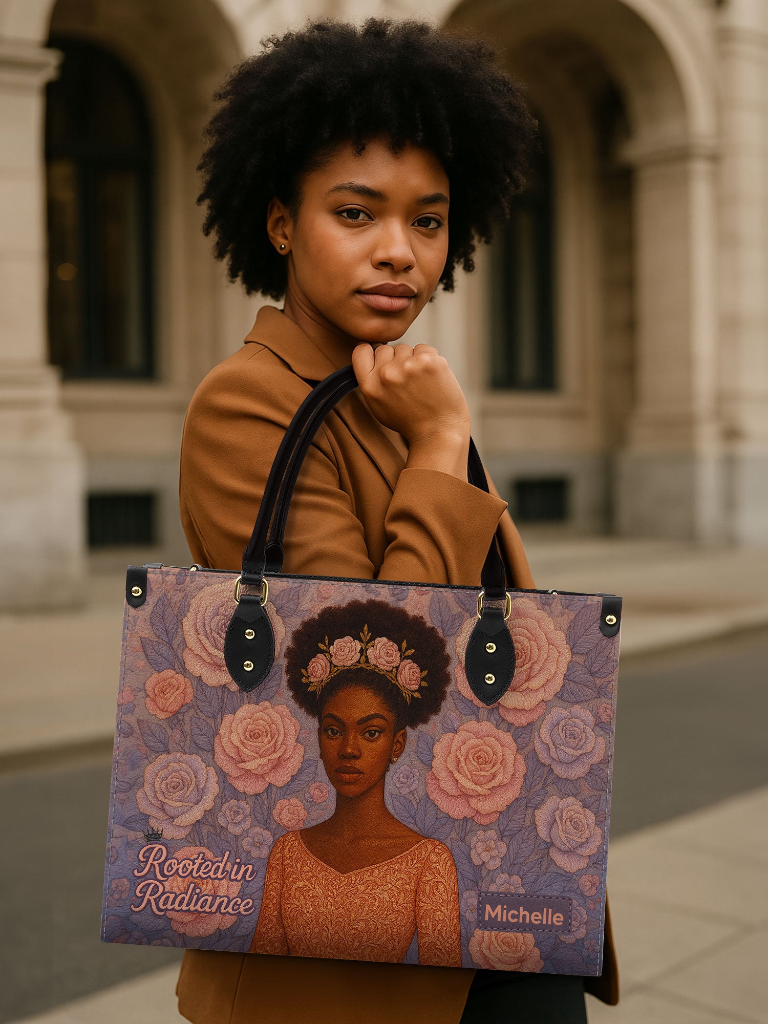 Rooted in Radiance Premium Leather Handbag