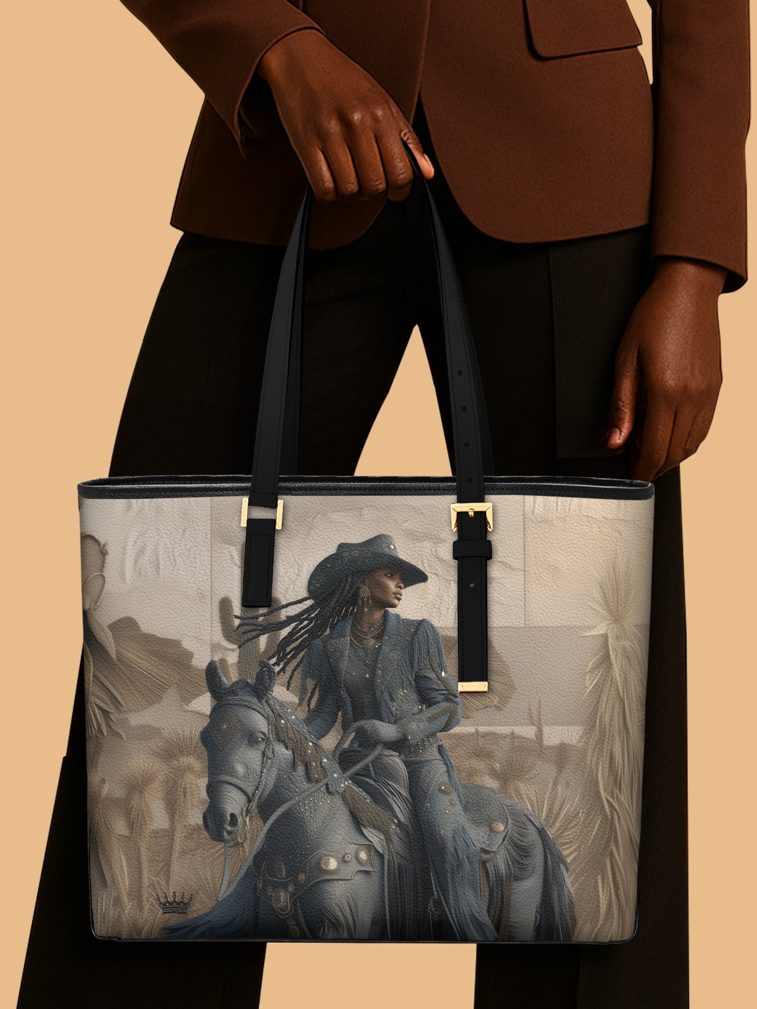 Sunkissed Spurs Sleek Leather Tote QR0TD076