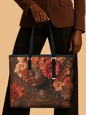 Mystic Bloom Sleek Leather Tote QR0TV031