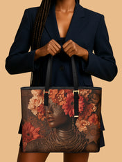 Mystic Bloom Sleek Leather Tote QR0TV031