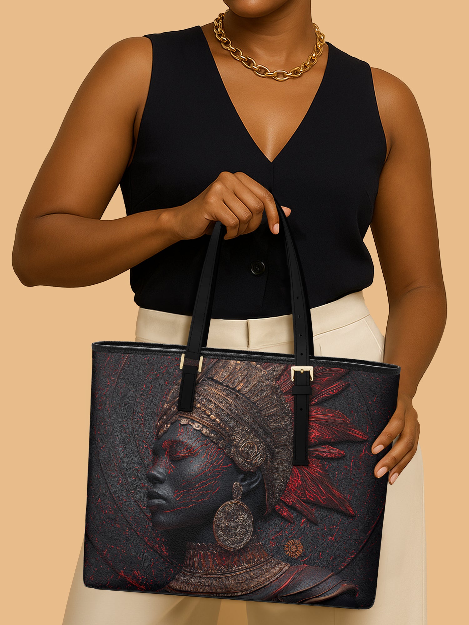 Inferno Spirit Sleek Leather Tote QR0TD065