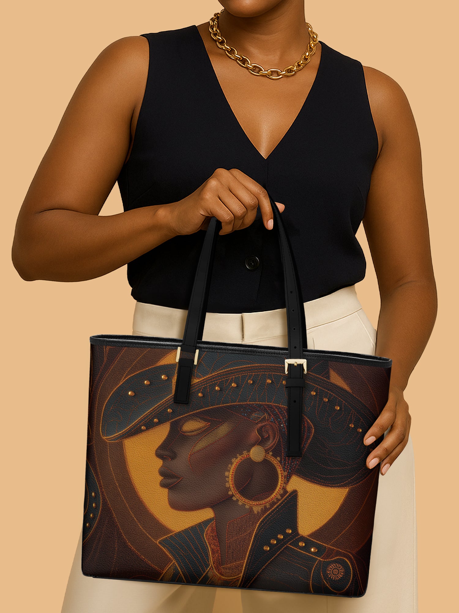 Bronzed Range Sleek Leather Tote QR0TD110