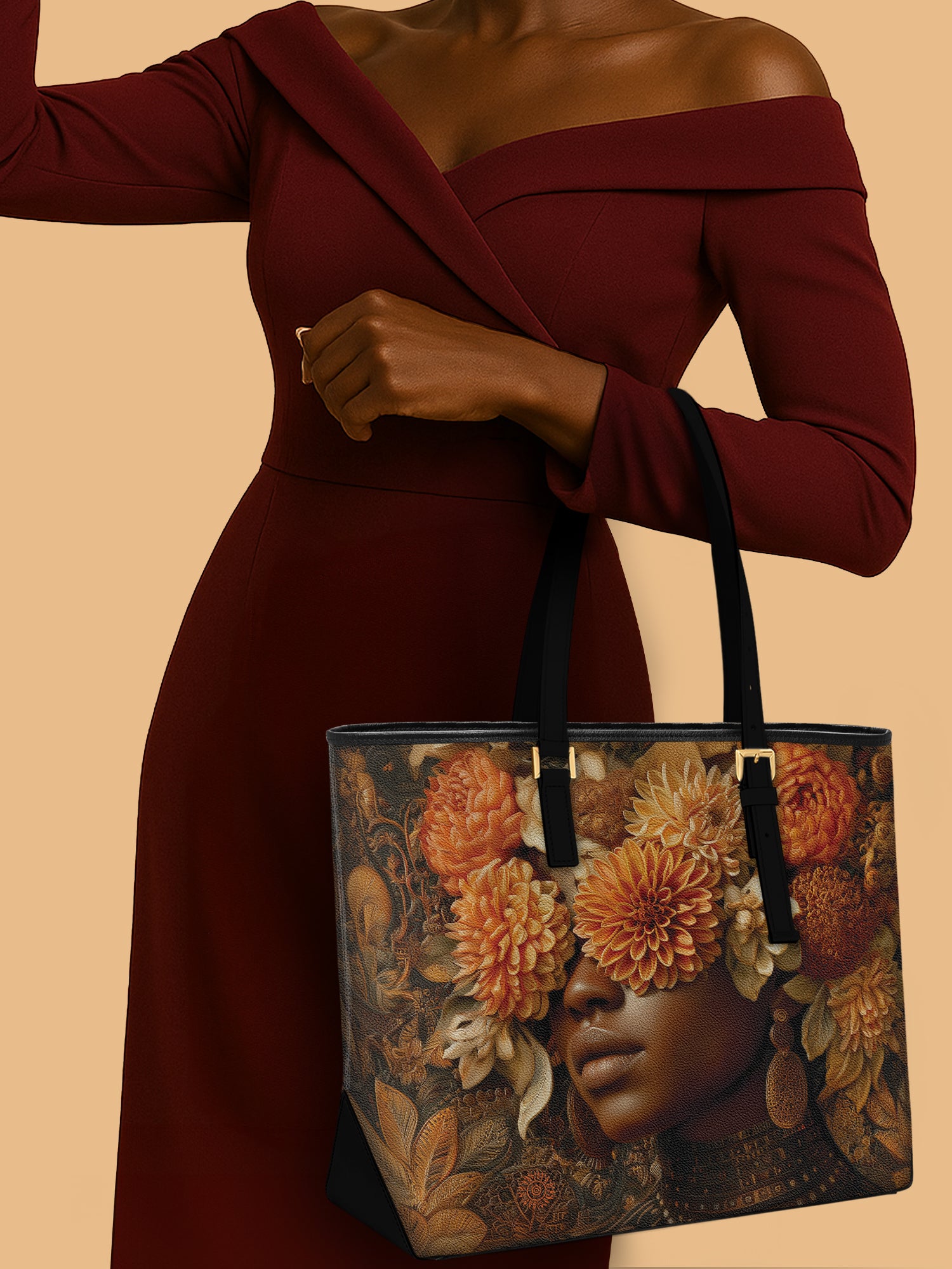 The Unveiling Bloom Sleek Leather Tote QR0TV033
