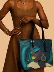 Rooted Spiral Sleek Leather Tote QR0TD114