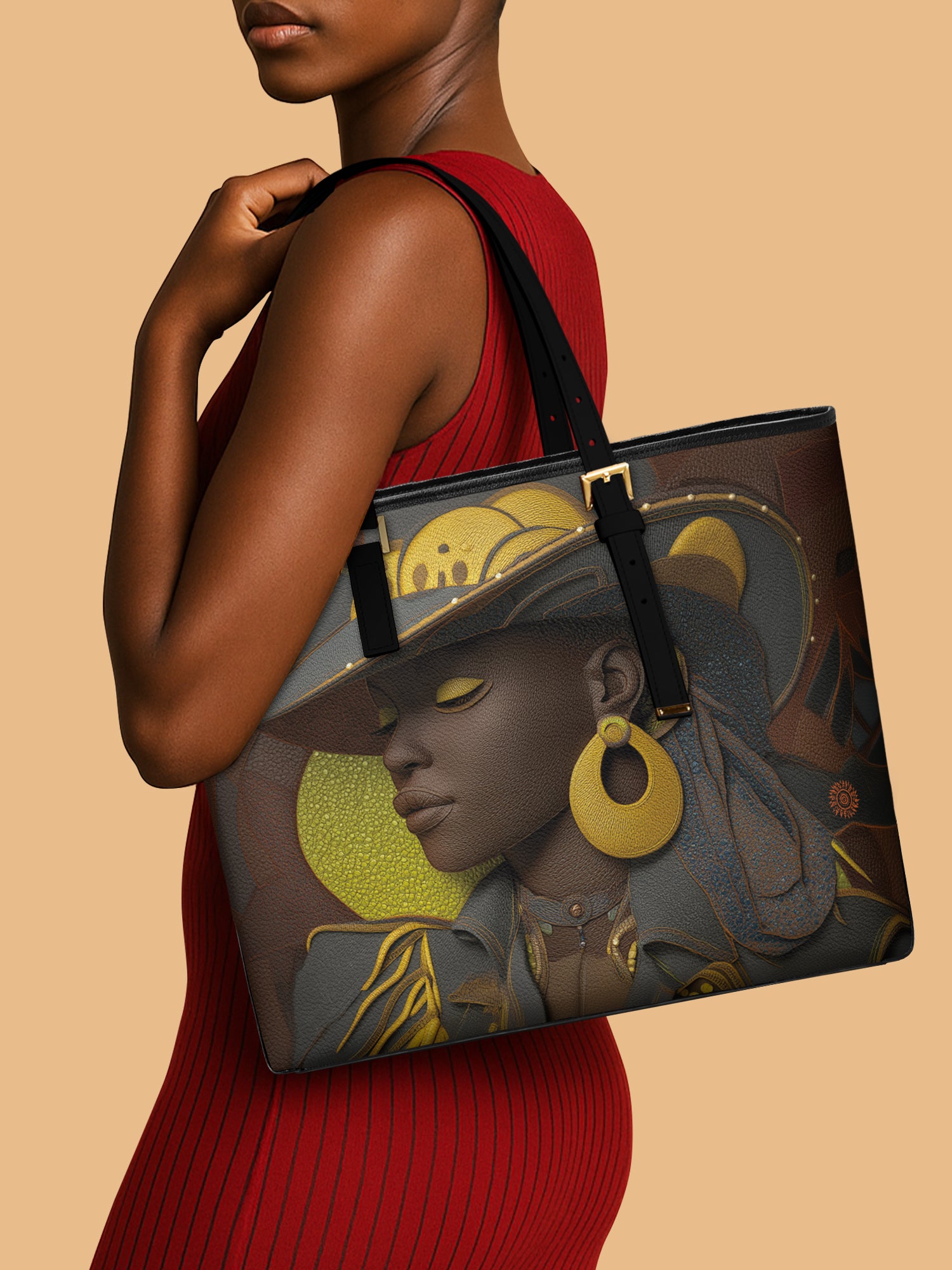 Desert Crown Sleek Leather Tote QR0TD109