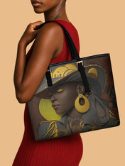 Desert Crown Sleek Leather Tote QR0TD109