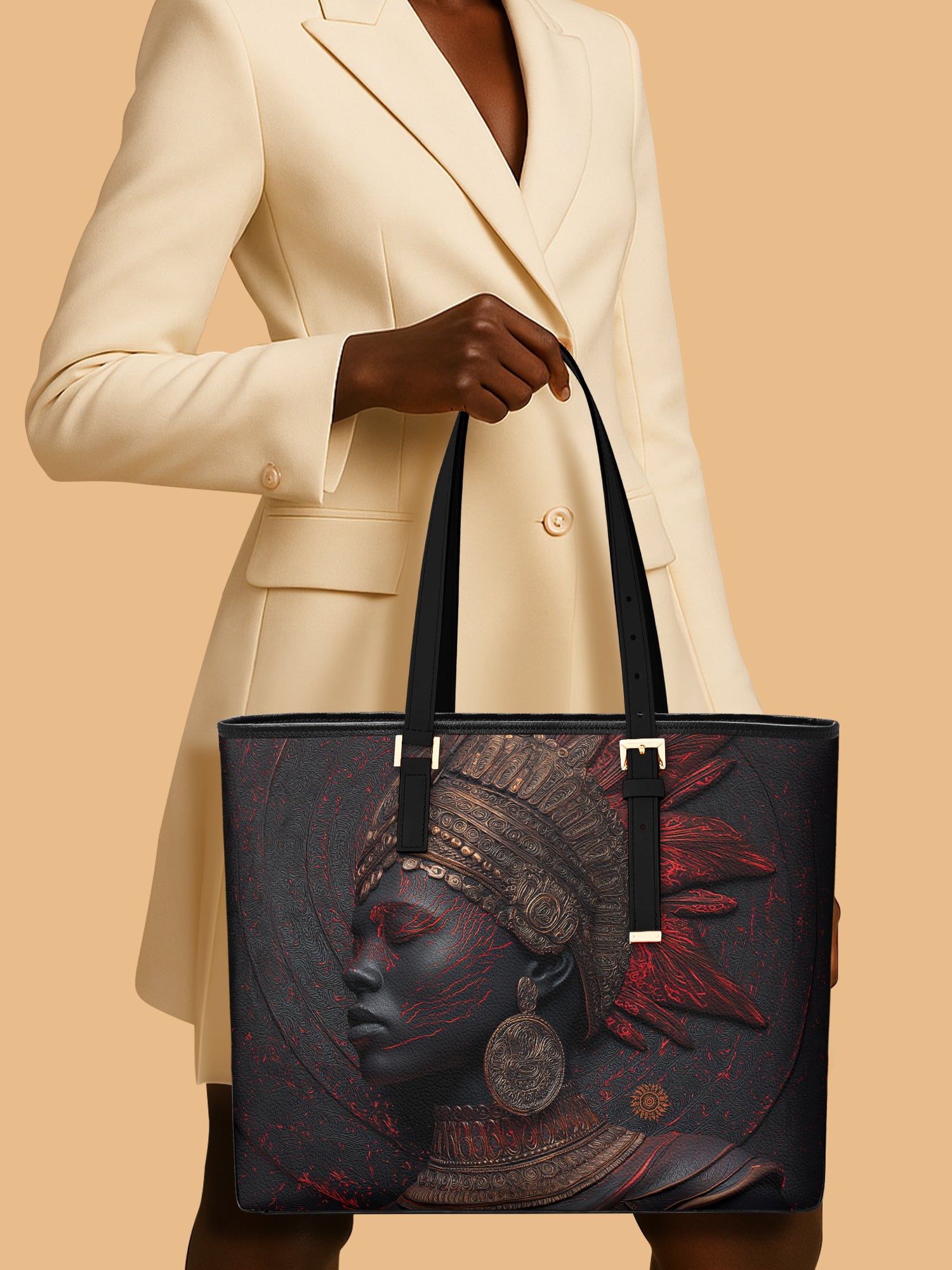 Inferno Spirit Sleek Leather Tote QR0TD065