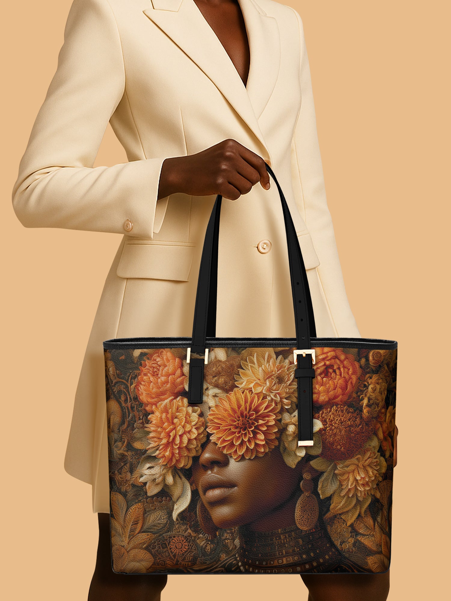 The Unveiling Bloom Sleek Leather Tote QR0TV033