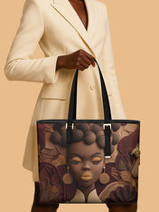 Crowned In Circles Sleek Leather Tote QR0TD111