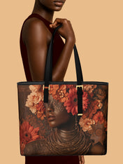 Mystic Bloom Sleek Leather Tote QR0TV031