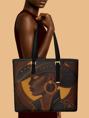 Bronzed Range Sleek Leather Tote QR0TD110
