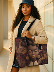 Crowned In Circles Sleek Leather Tote QR0TD111