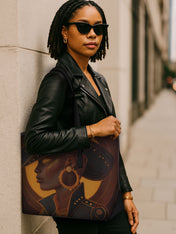 Bronzed Range Sleek Leather Tote QR0TD110