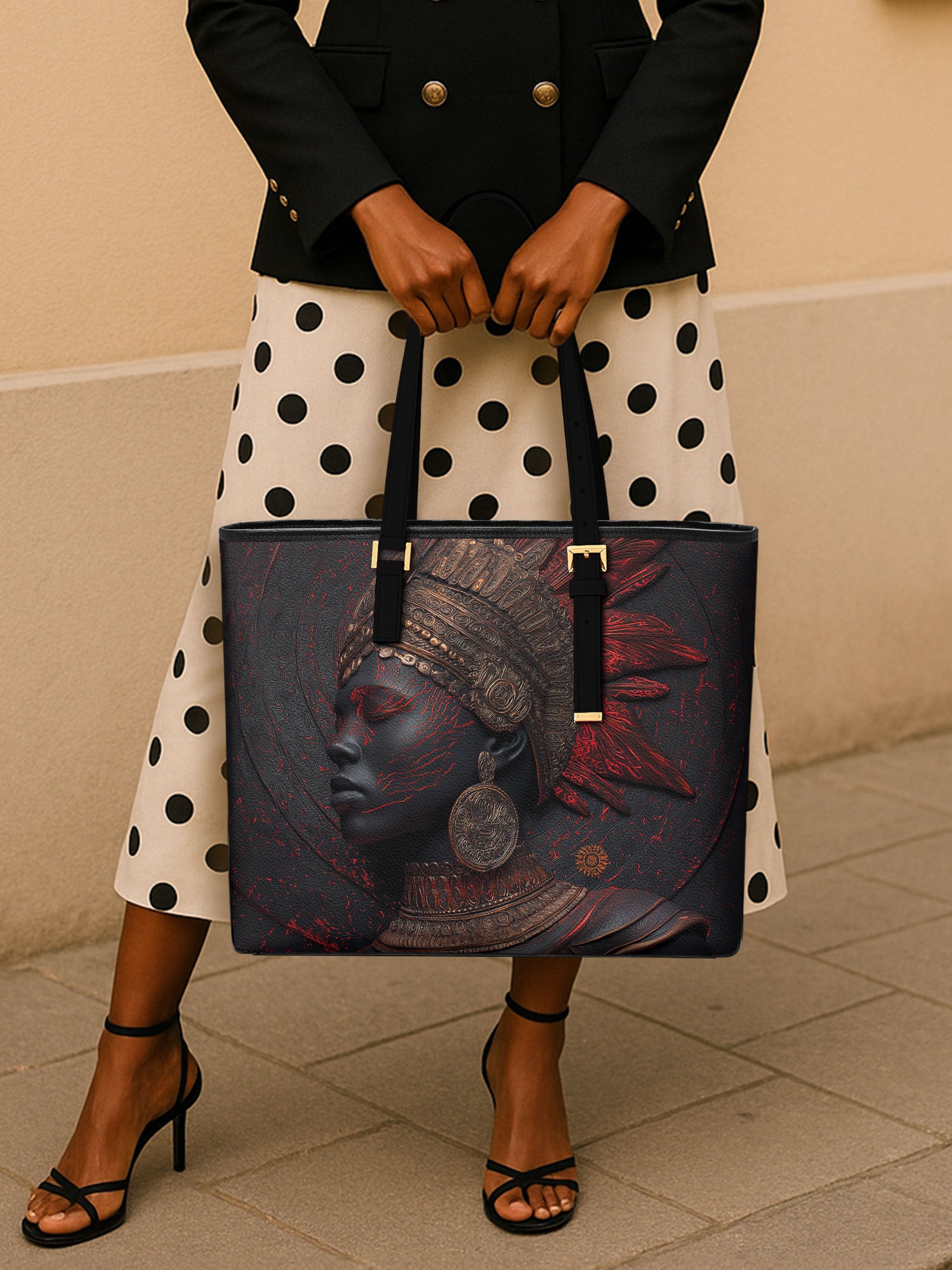 Inferno Spirit Sleek Leather Tote QR0TD065