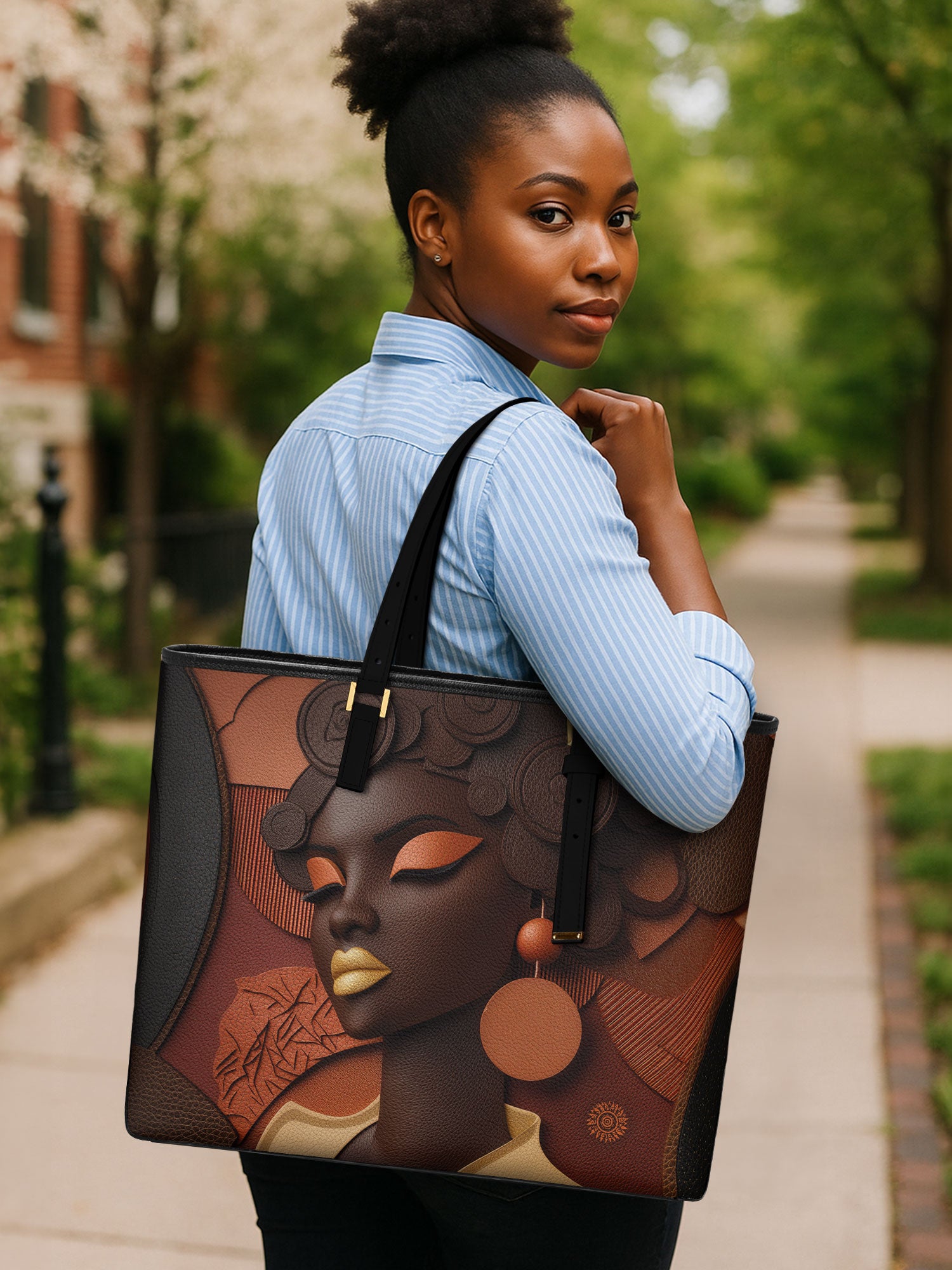 Twist & Rise Sleek Leather Tote QR0TD115