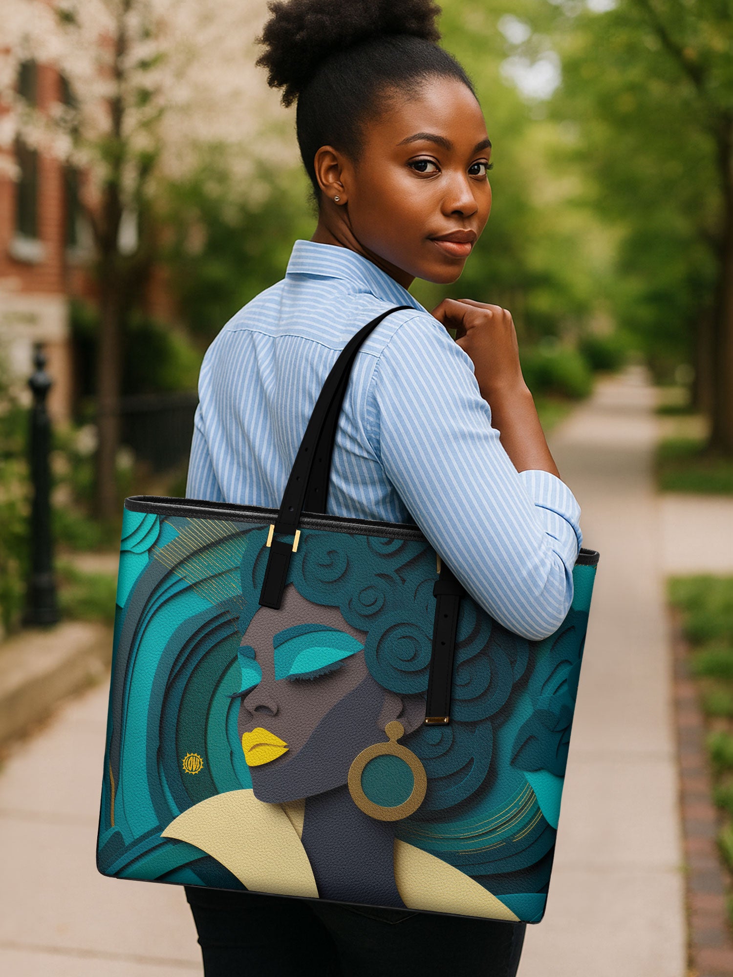 Rooted Spiral Sleek Leather Tote QR0TD114