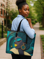 Rooted Spiral Sleek Leather Tote QR0TD114