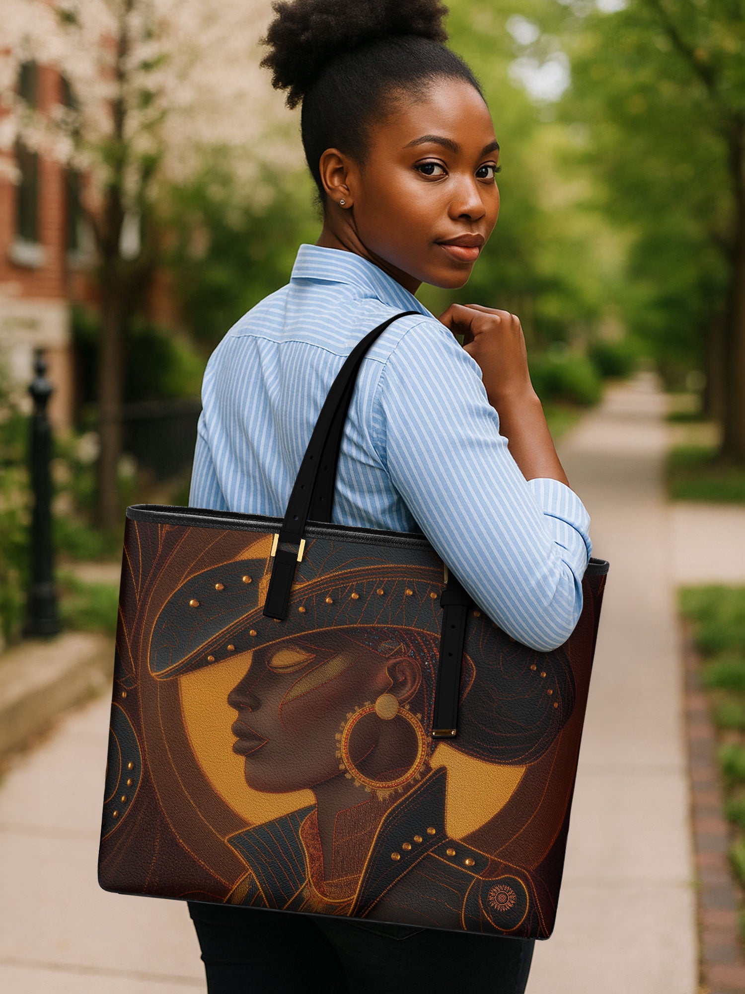 Bronzed Range Sleek Leather Tote QR0TD110