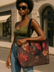 Mystic Bloom Sleek Leather Tote QR0TV031