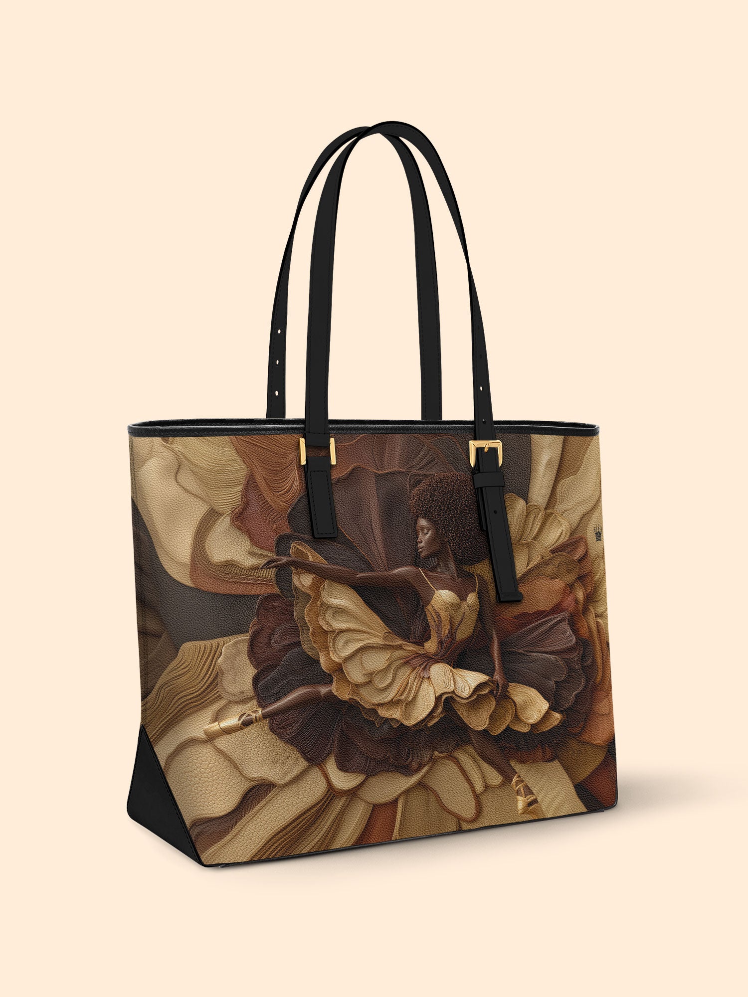 Black Ballerina Sleek Leather Tote QR0TD009