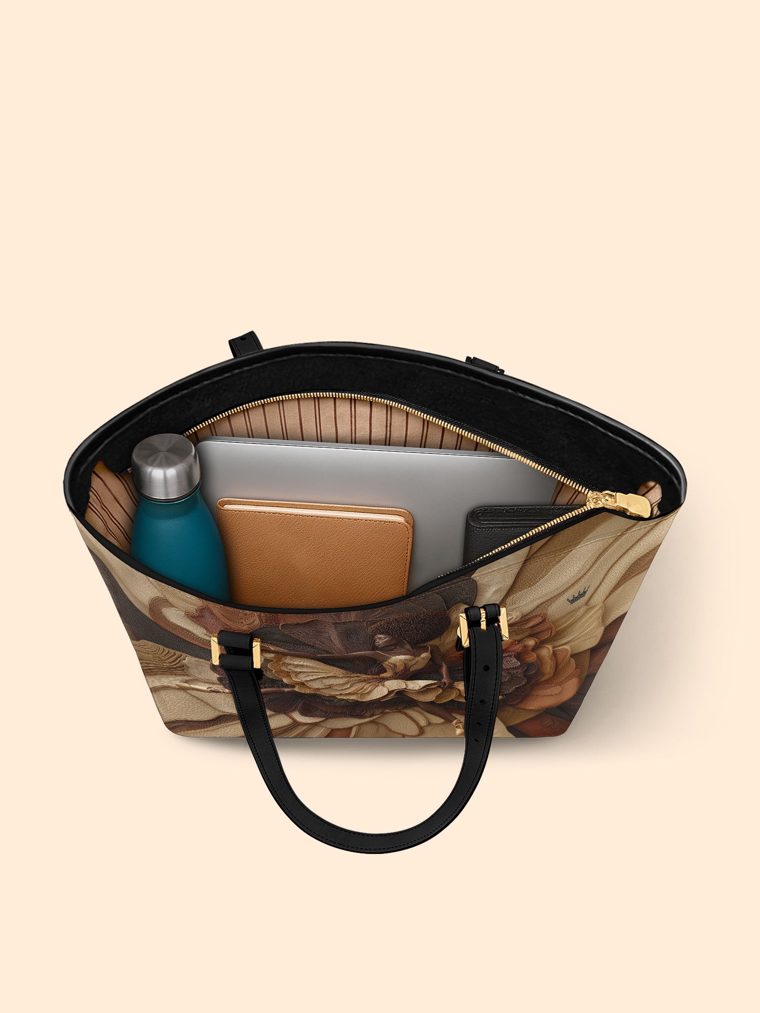 Black Ballerina Sleek Leather Tote QR0TD009