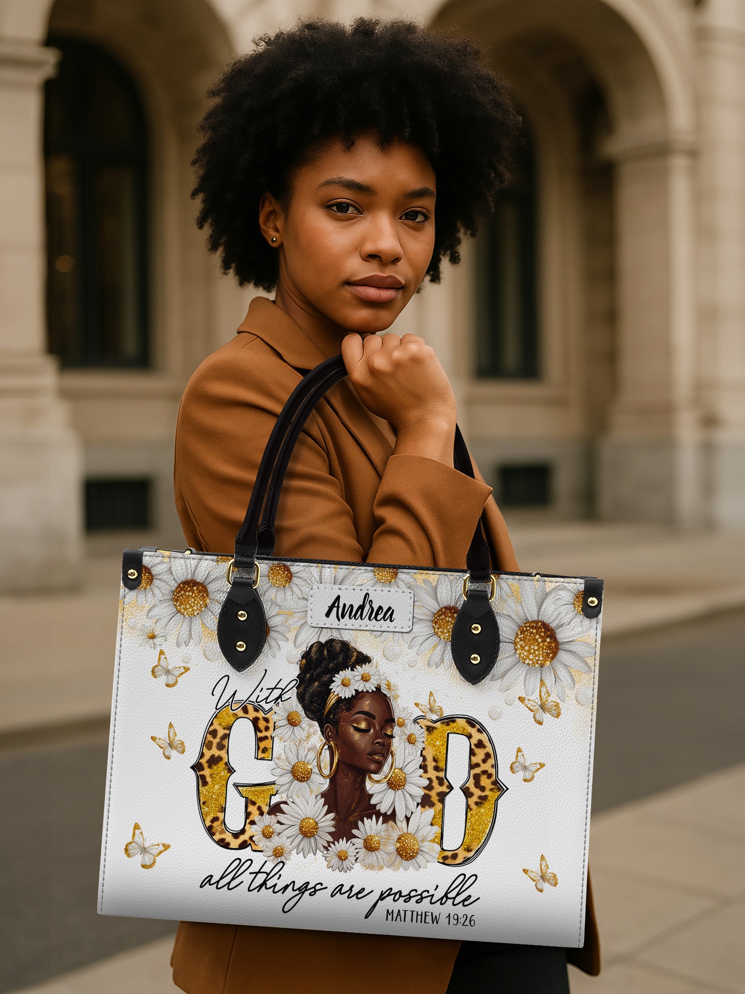 Golden Glow Grace Premium Leather Handbag