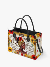 Black Beauty Blossom Premium Leather Handbag