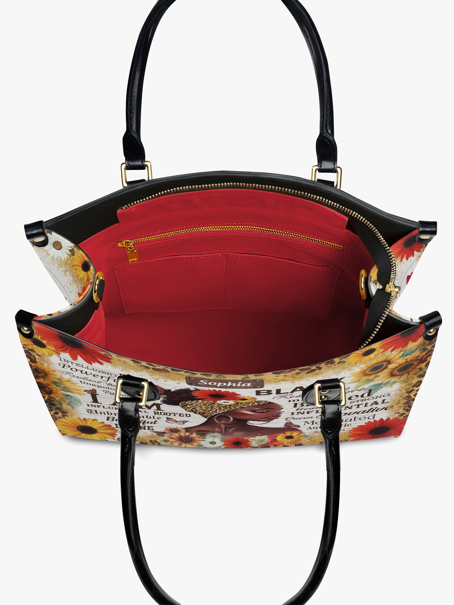 Black Beauty Blossom Premium Leather Handbag