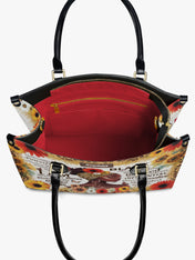 Black Beauty Blossom Premium Leather Handbag