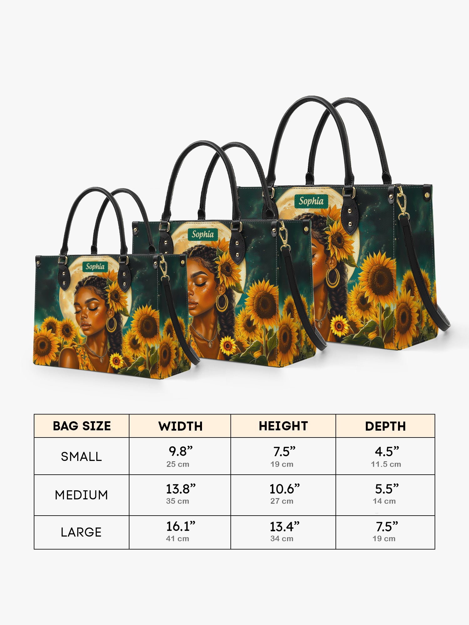 Sunflower Moonlight Premium Leather Handbag