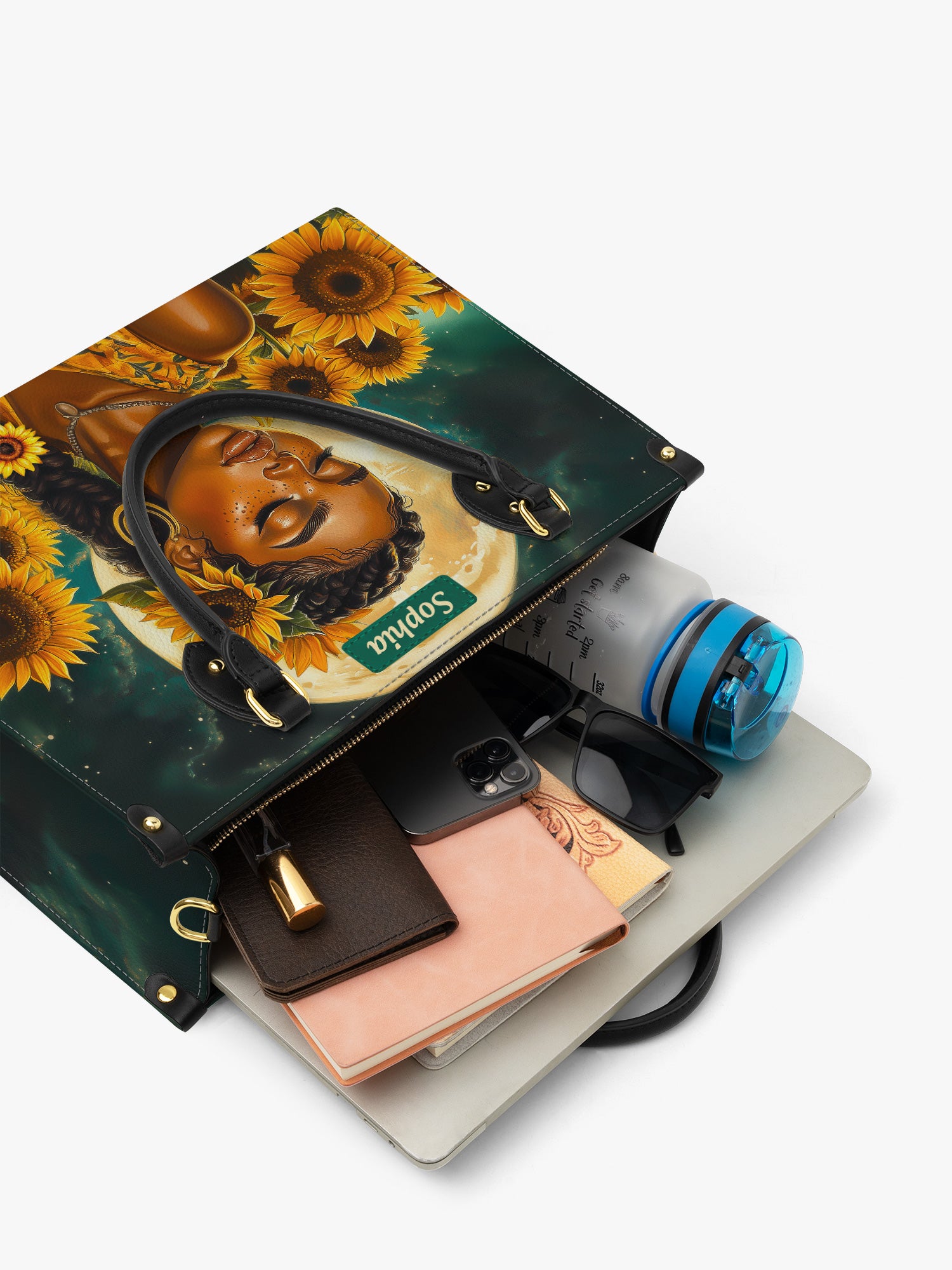 Sunflower Moonlight Premium Leather Handbag