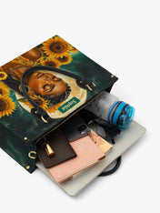 Sunflower Moonlight Premium Leather Handbag