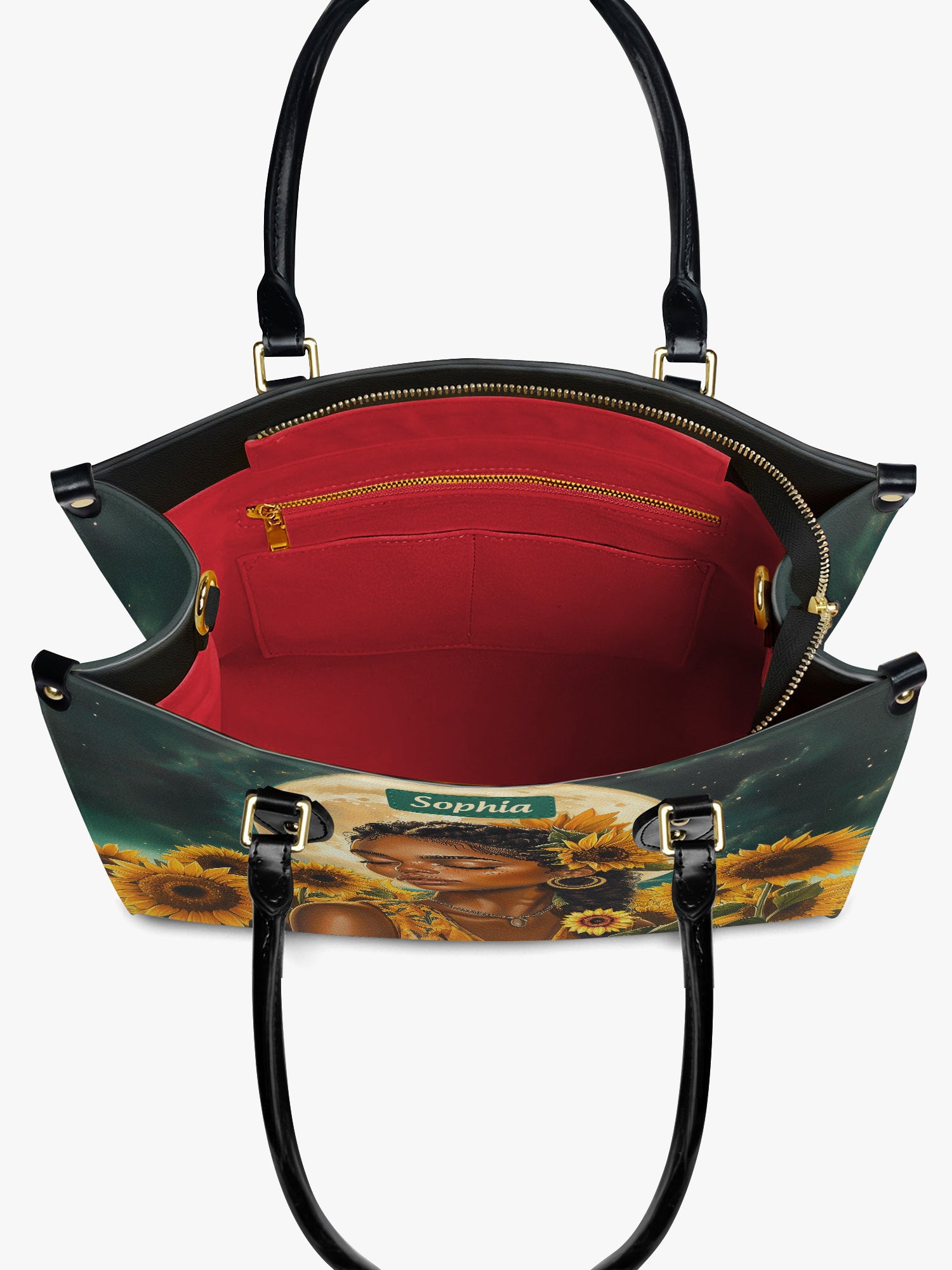 Sunflower Moonlight Premium Leather Handbag