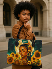 Sunflower Moonlight Premium Leather Handbag