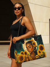 Sunflower Moonlight Premium Leather Handbag