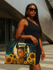 Sunflower Moonlight Premium Leather Handbag