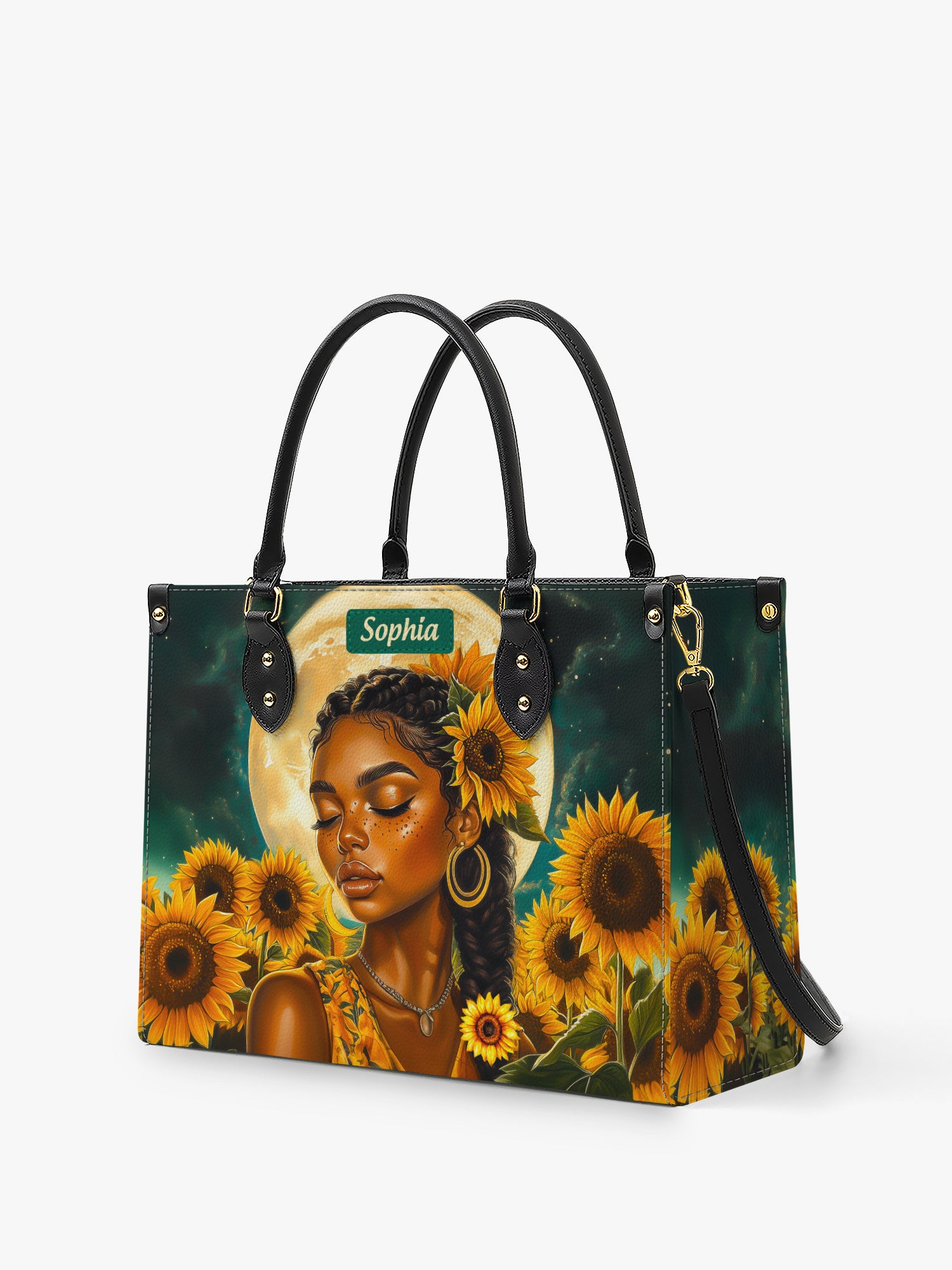 Sunflower Moonlight Premium Leather Handbag