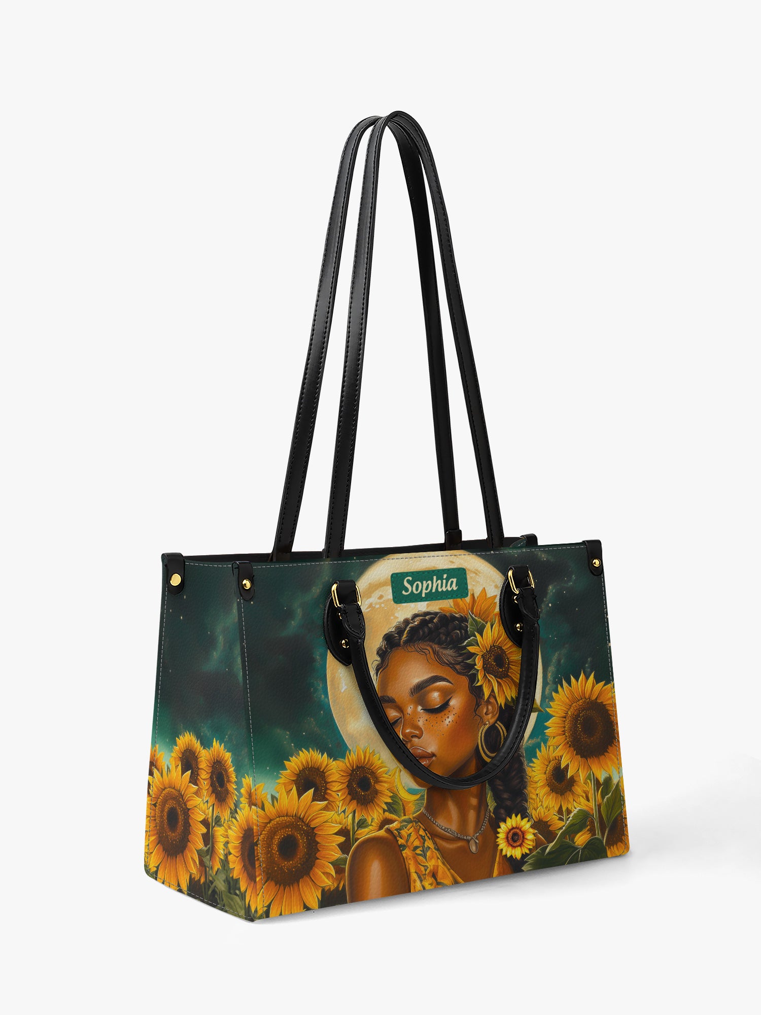 Sunflower Moonlight Premium Leather Handbag
